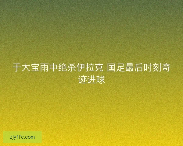 于大宝雨中绝杀伊拉克 国足最后时刻奇迹进球