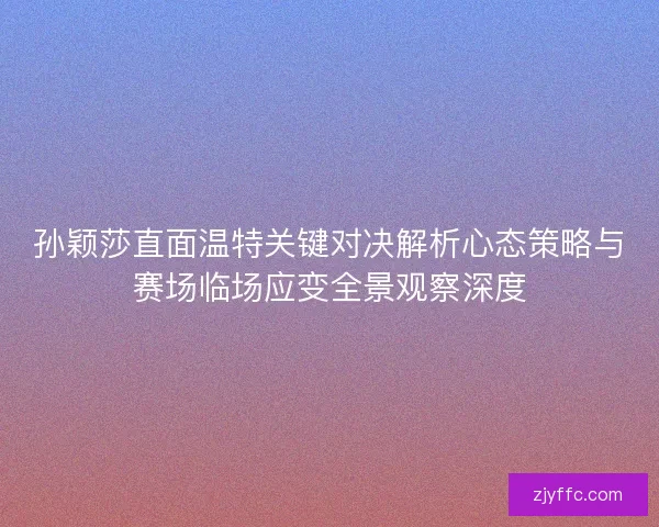 孙颖莎直面温特关键对决解析心态策略与赛场临场应变全景观察深度