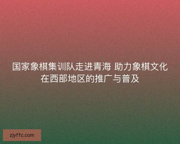 国家象棋集训队走进青海 助力象棋文化在西部地区的推广与普及